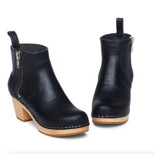 Swedish Hasbeens Zip It Emy Black Boots